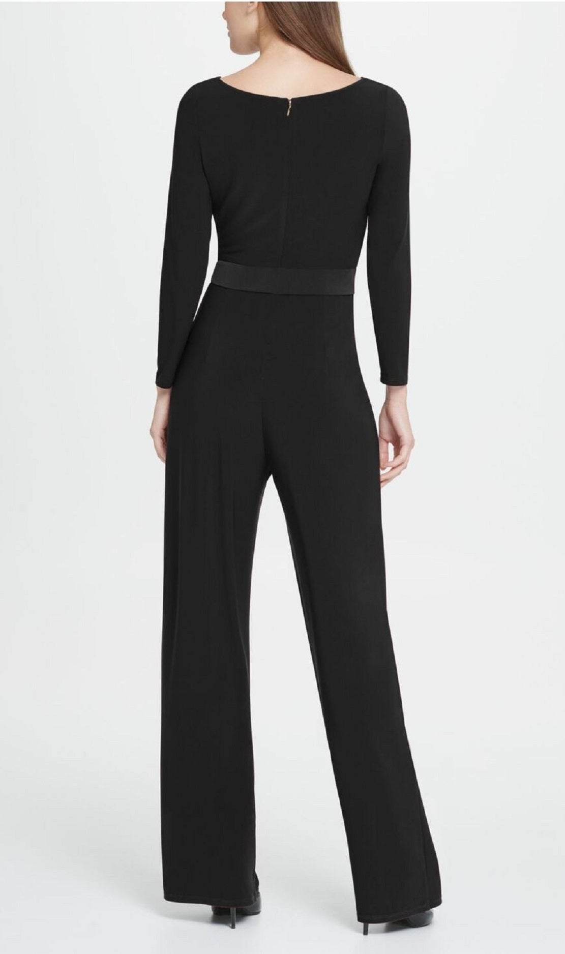 DKNY Women's Cowl Neck Long Sleeve Jumpsuit Black Size 4
