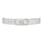 Salvatore Ferragamo Men's Double Gancini Buckle Leather Belt White Size 42