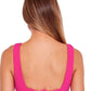 Becca Women's Pucker up Textured Tie Back Bikini Top Swimsuit Pink