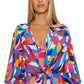 Trina Turk Women's Rio Tie Front Cover Up Tunic Blue Size X-Large