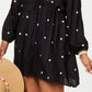 Raviya Women's Embroidered 3/4 Sleeve Dress Cover Up Swimsuit Black