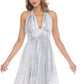 Raviya Women's Tie Dyed Halter Maxi Dress Swim Cover Up Swimsuit Gray Size Large