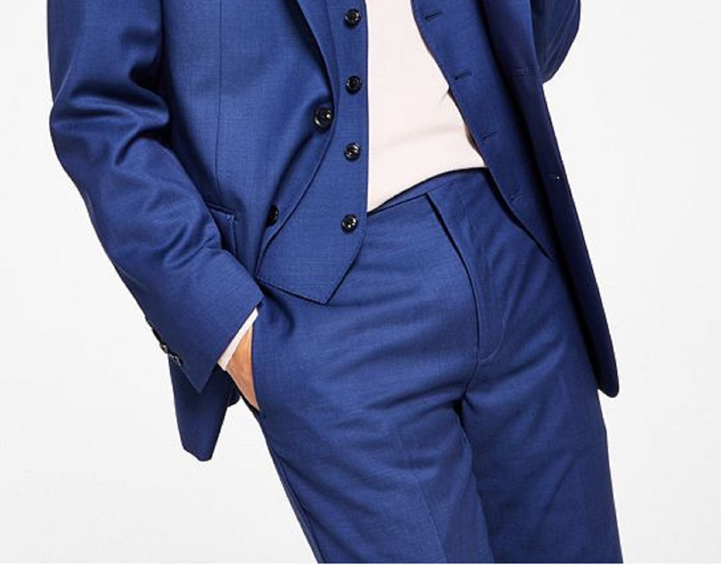 Calvin Klein Men's Infinite Stretch Solid Slim Fit Suit Jacket Blue Size 40