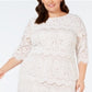Jessica Howard Women's Plus Scalloped Lace Dress White Size Petite Small