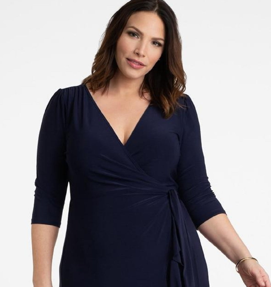 Kiyonna Women's Whimsy Wrap Dress Blue Size 1X