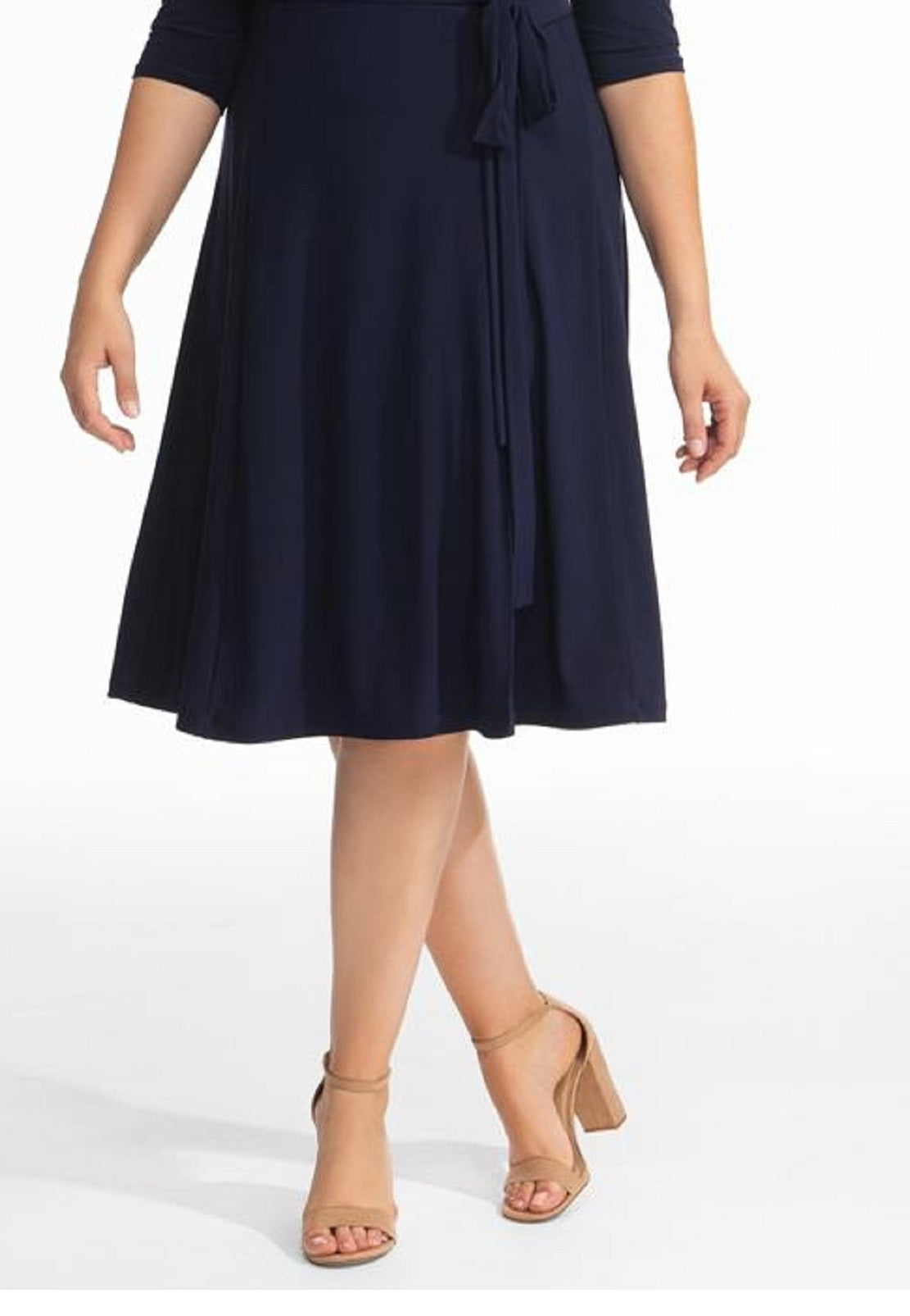 Kiyonna Women's Essential Wrap Dress Blue Size 1X