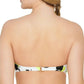 Hula Honey Junior's Citrus Geo Printed Button Bandeau Bikini Top Swimsuit White Size Medium