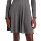 Aqua Women's Turtleneck Textured Mini Dress Gray Size Small