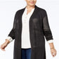 Belldini Women's Plus Pointelle Stitch Duster Cardigan Gray Size 1X