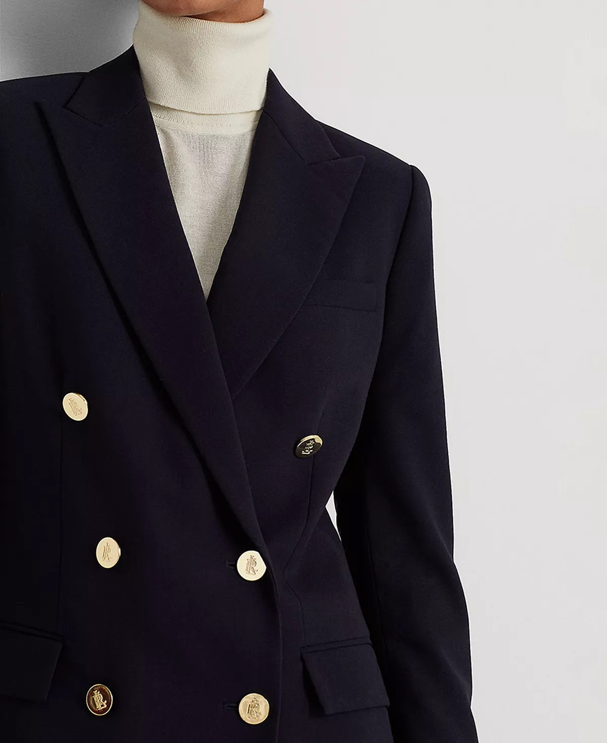 Ralph Lauren Women's Stretch Wool Blazer Blue Size 8
