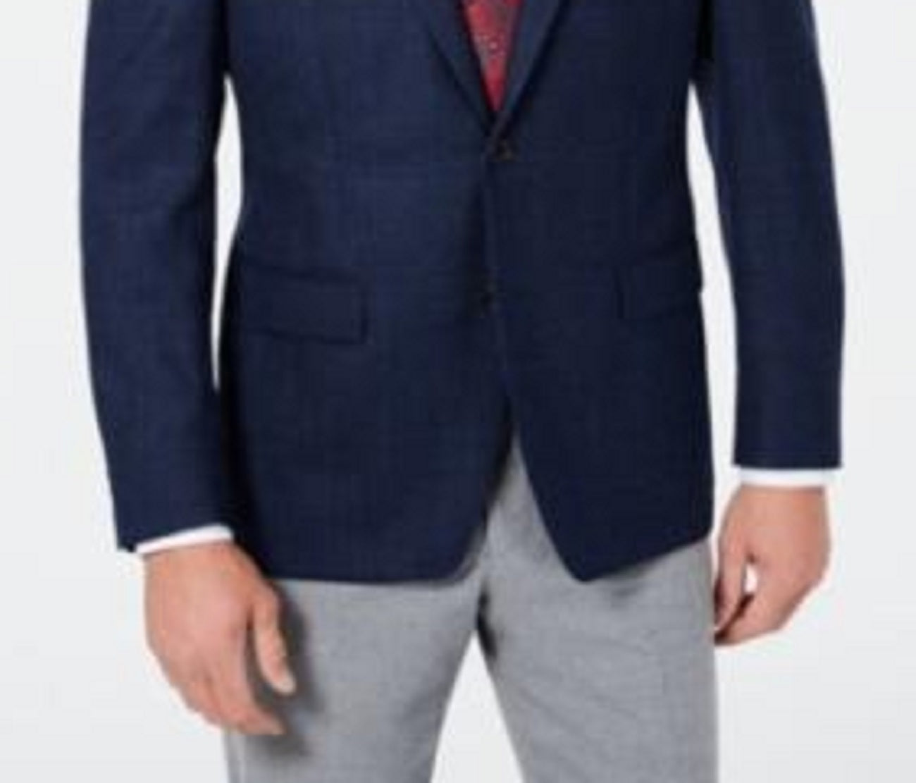 Ralph Lauren Men's Wool Blend Window Pane Two Button Blazer Blue Size 44
