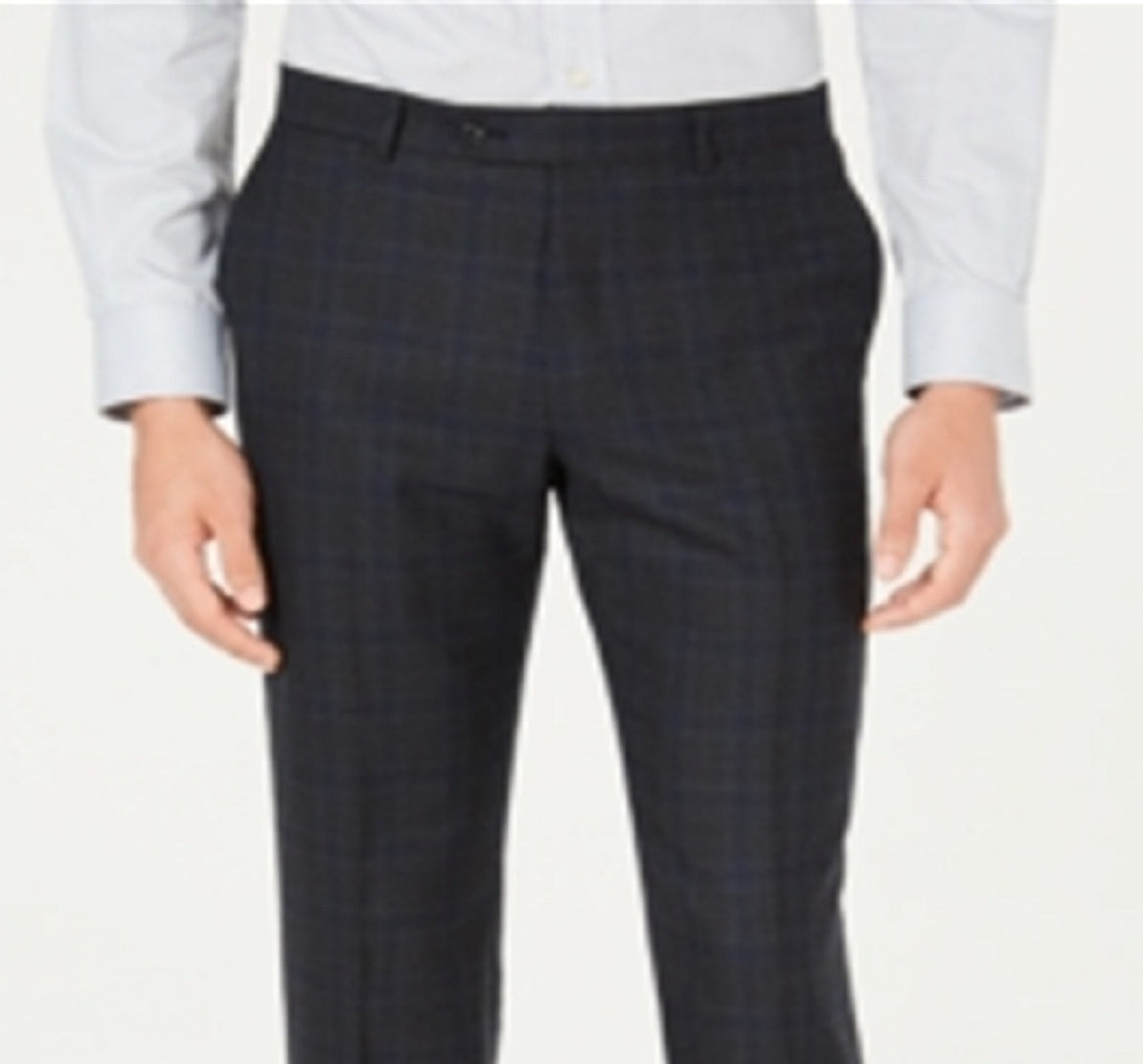 Tommy Hilfiger Men's Modern Fit Thflex Stretch Windowpane Plaid Suit Pants Gray Size 36X34