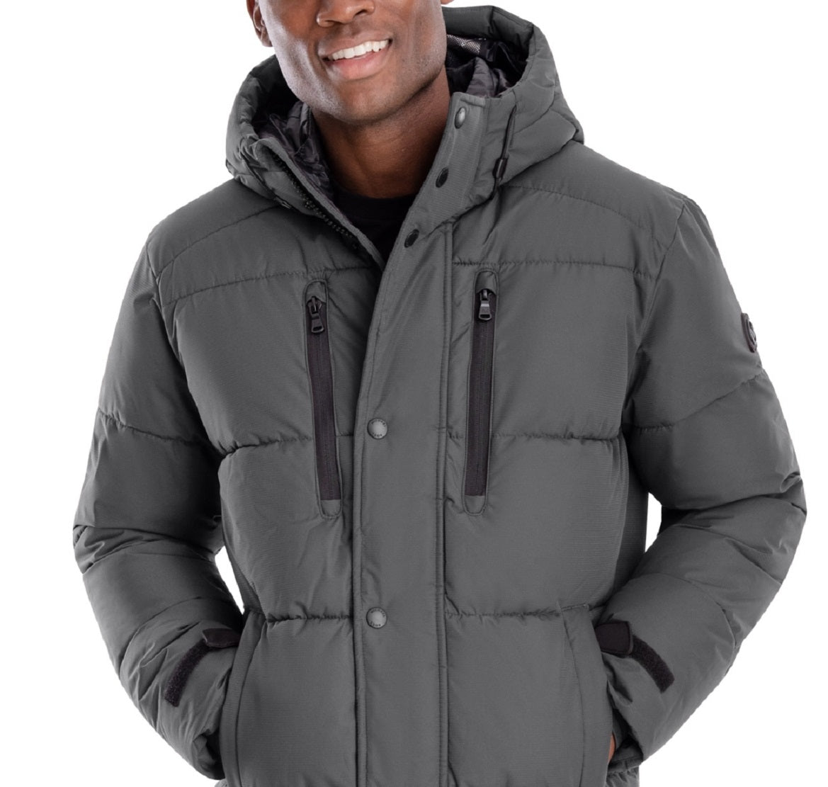 Michael Kors Men's Holland Hooded Parka Gray Size Medium