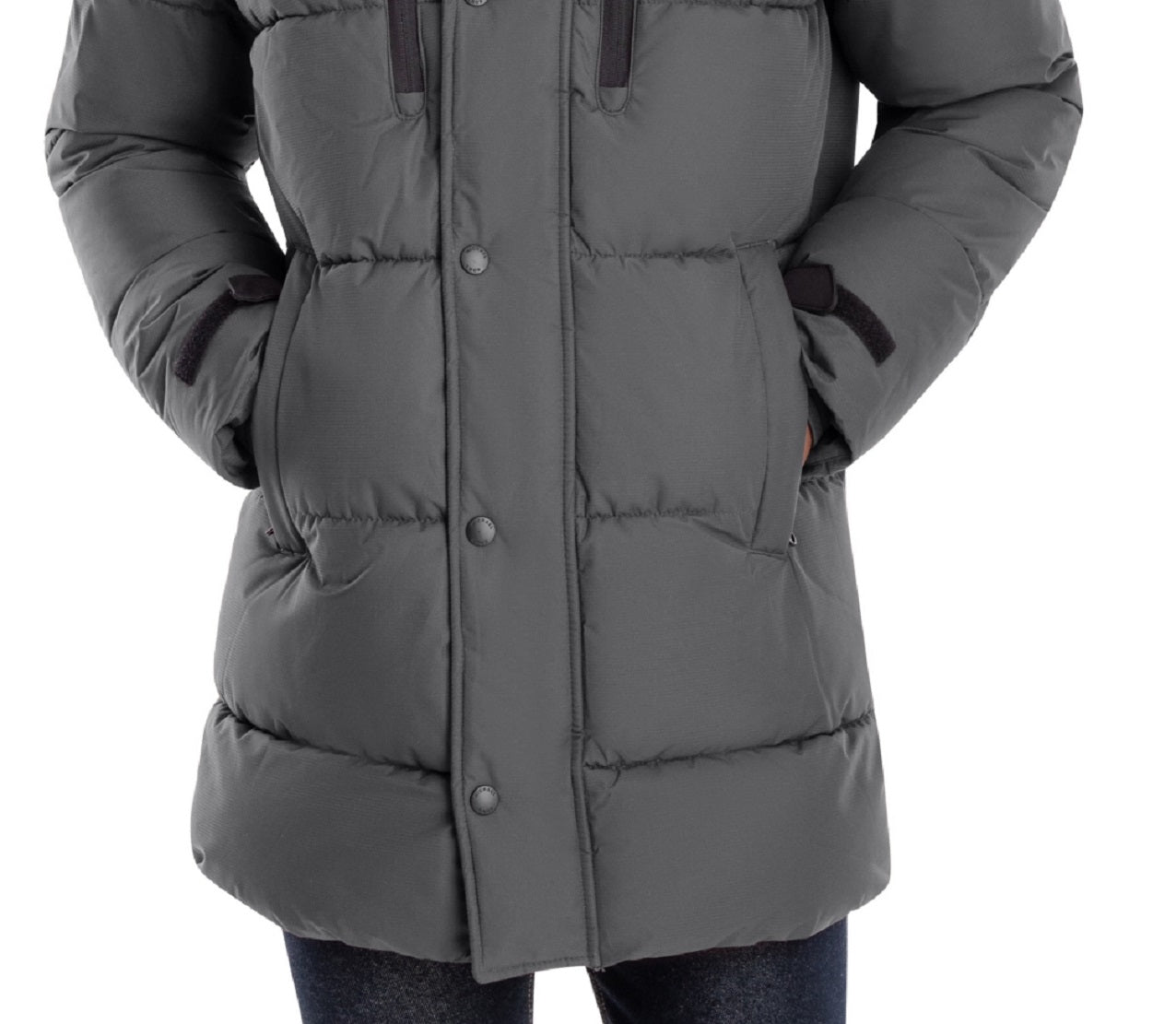 Michael Kors Men's Holland Hooded Parka Gray Size Medium
