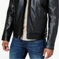 Michael Kors Men's Faux Leather Hooded Bomber Jacket Black Size Large