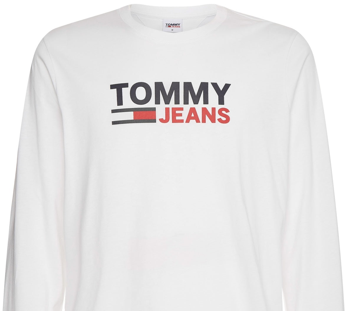 Tommy Hilfiger Men's Long Sleeve Corporate Logo TShirt White Size Medium
