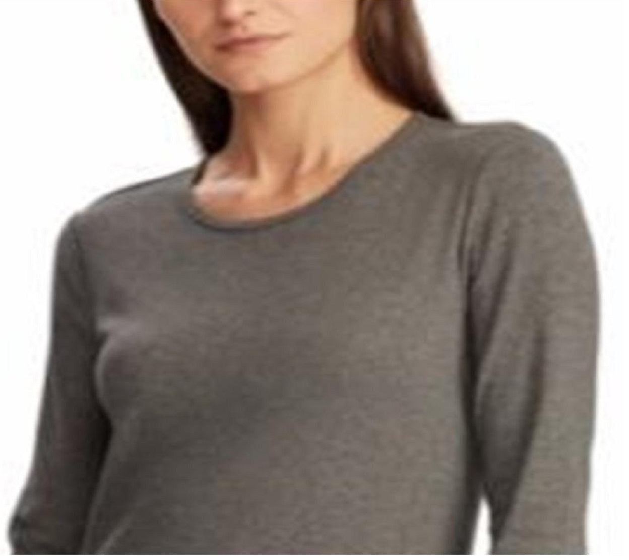 Ralph Lauren Women's Long Sleeve Stretch T-Shirt Gray Size X-Large