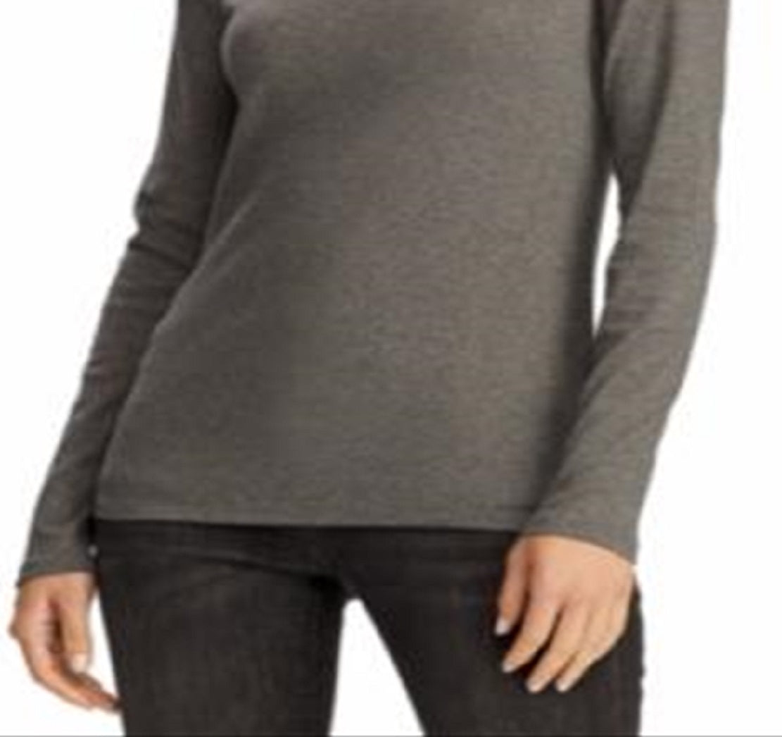 Ralph Lauren Women's Long Sleeve Stretch T-Shirt Gray Size X-Large