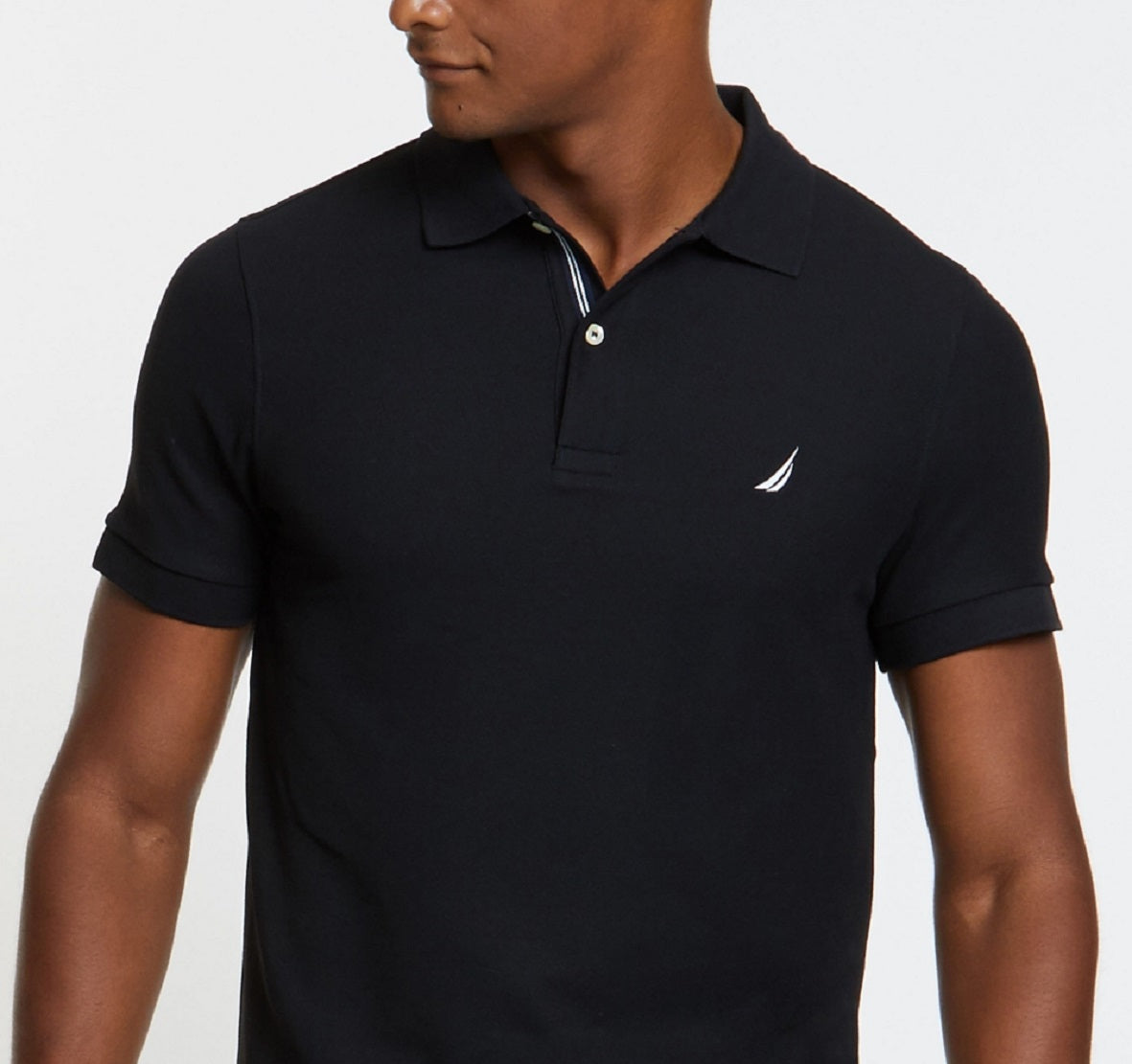 Nautica Men's Sustainably Crafted Deck Polo Shirt Black Size Large