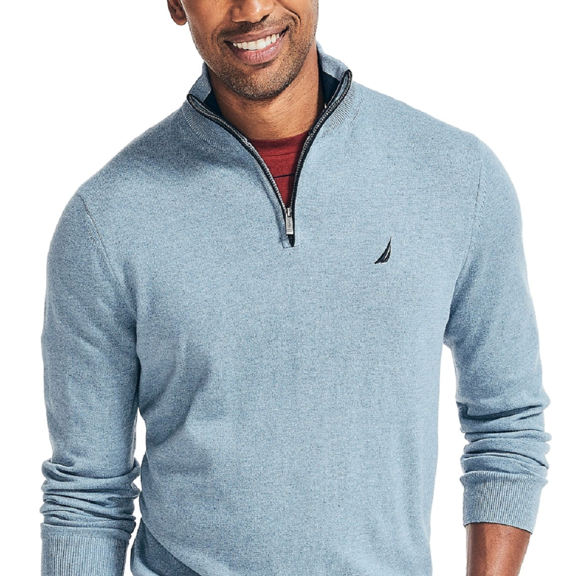 Nautica Men's Knit Quarter Zip Classic Fit Jersey Blue Size XX-Large