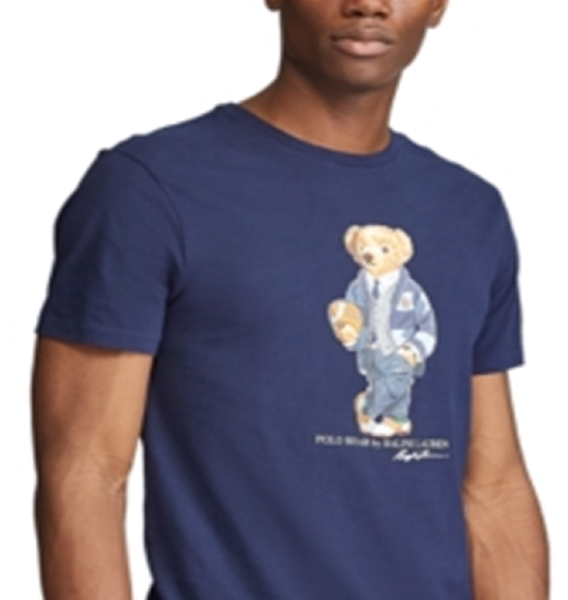 Polo Ralph Lauren Men's Custom Slim Fit Polo Bear T-Shirt Blue Size Small