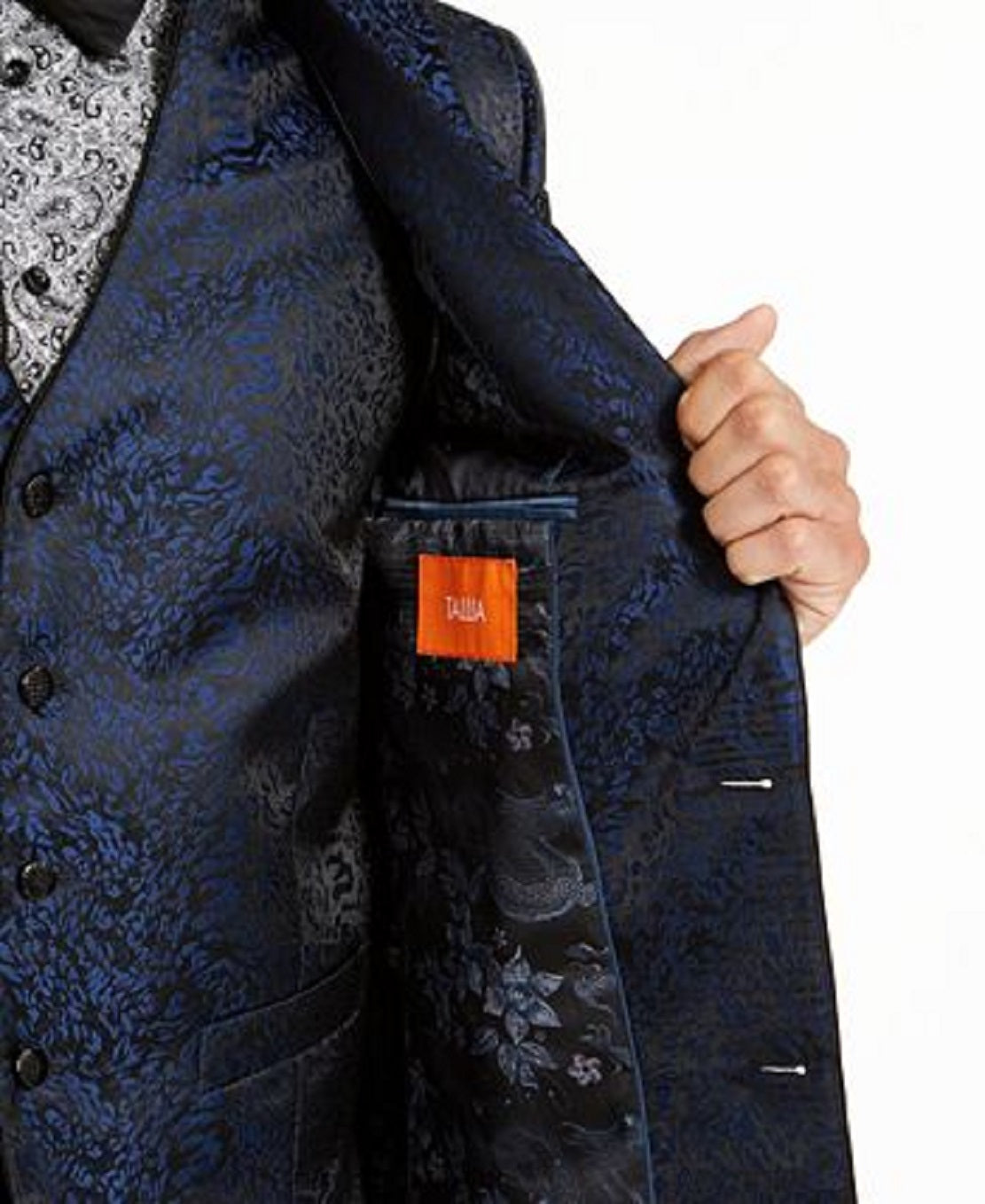 Tallia Men's Animal Print Vest Blue Size Medium