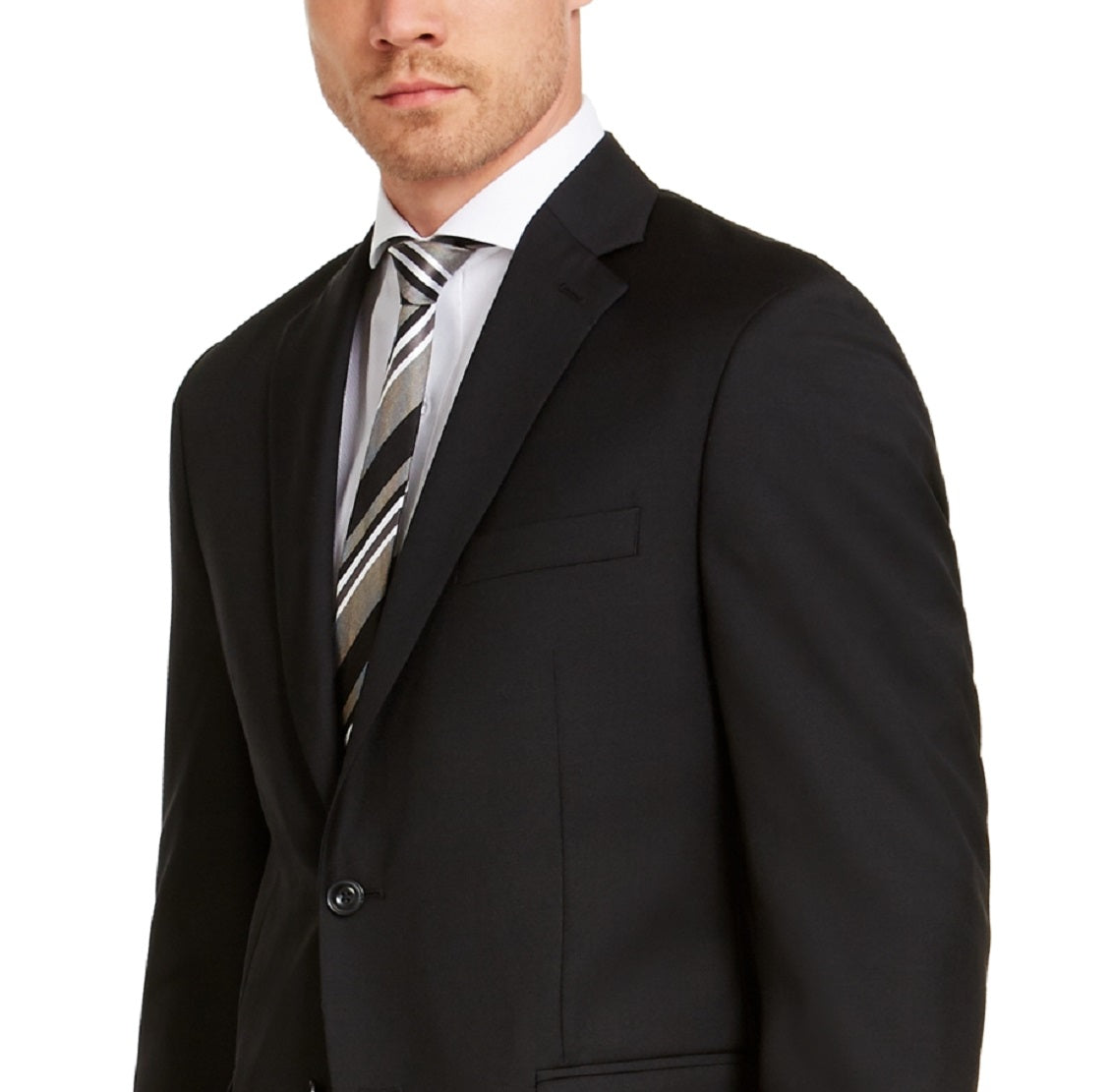 Michael Kors Men's Modern Fit Airsoft Stretch Suit Jackets Black Size 50