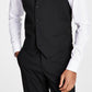 Alfani Men's Slim Fit Stretch Solid Suit Vest Black Size Large
