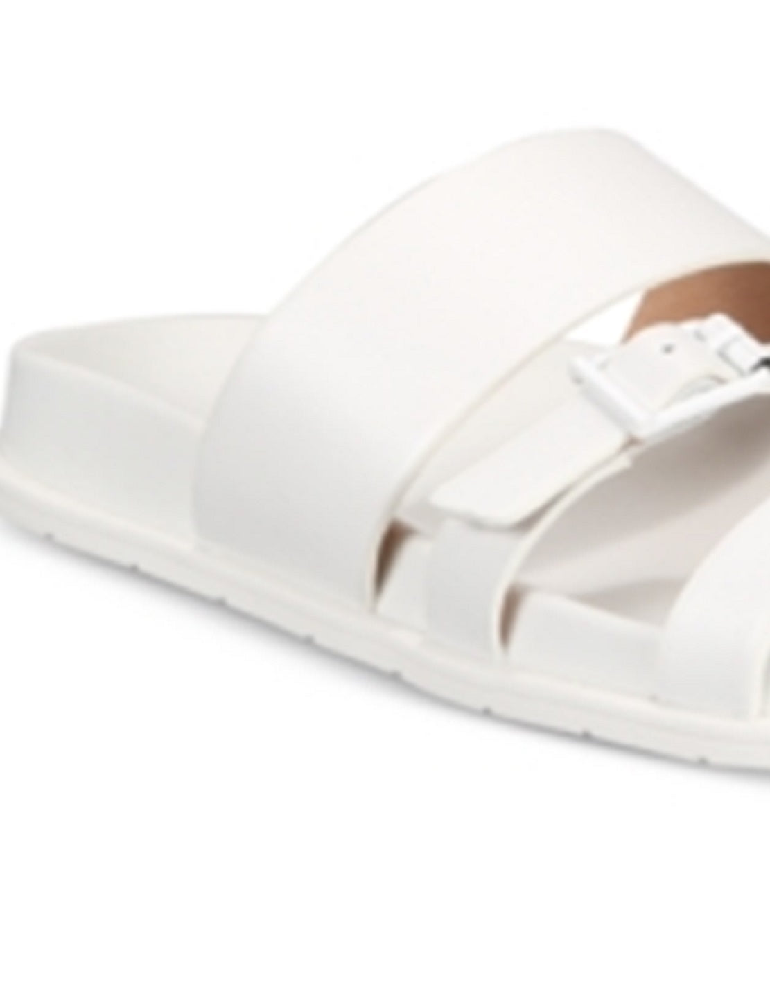 Aqua College Women's Sloan Leather Open Toe Casual Slide Sandals White Size 7.5 M