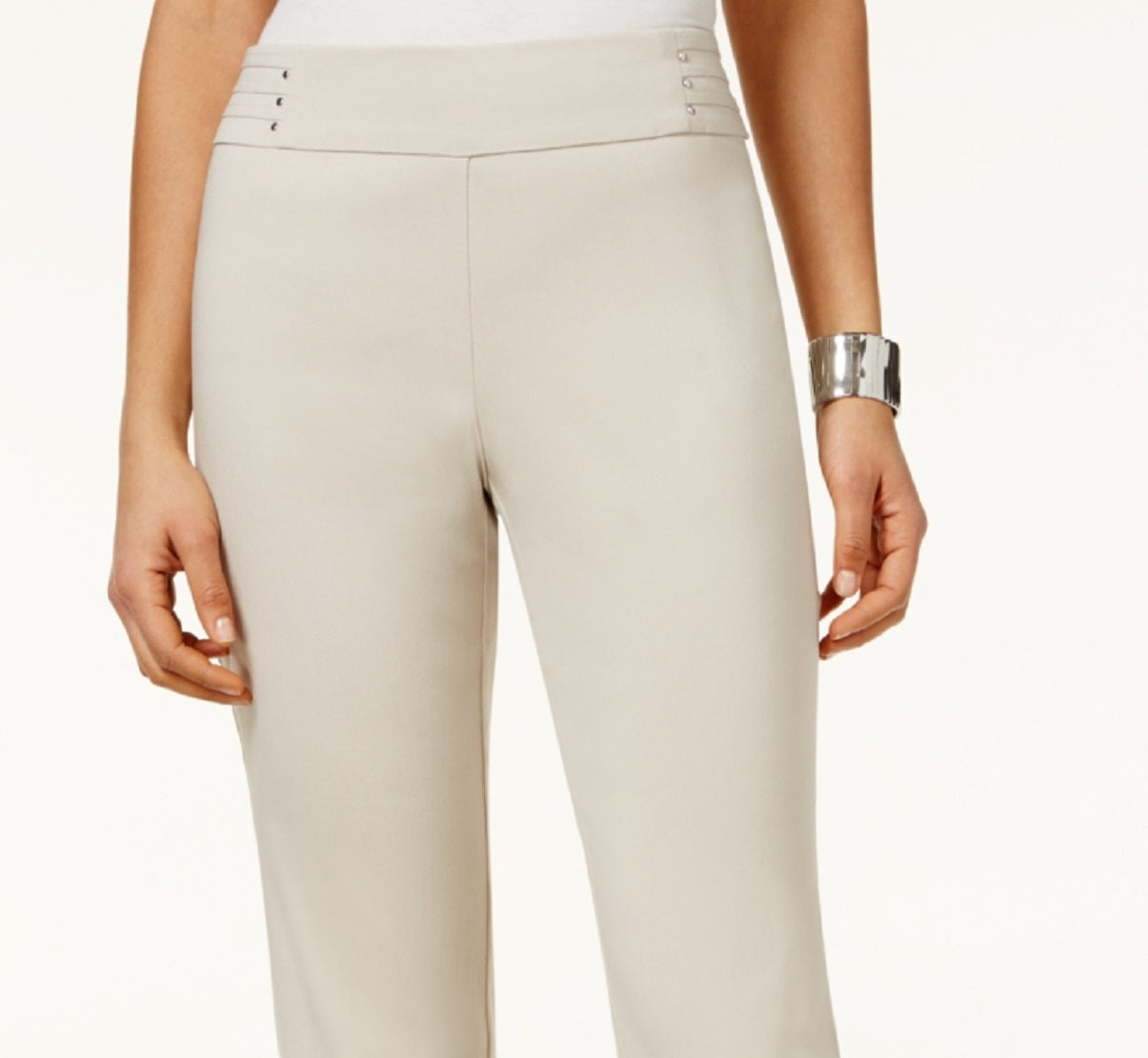 JM Collection Women's Embellished Pull On Capri Pants Brown Size X-Large