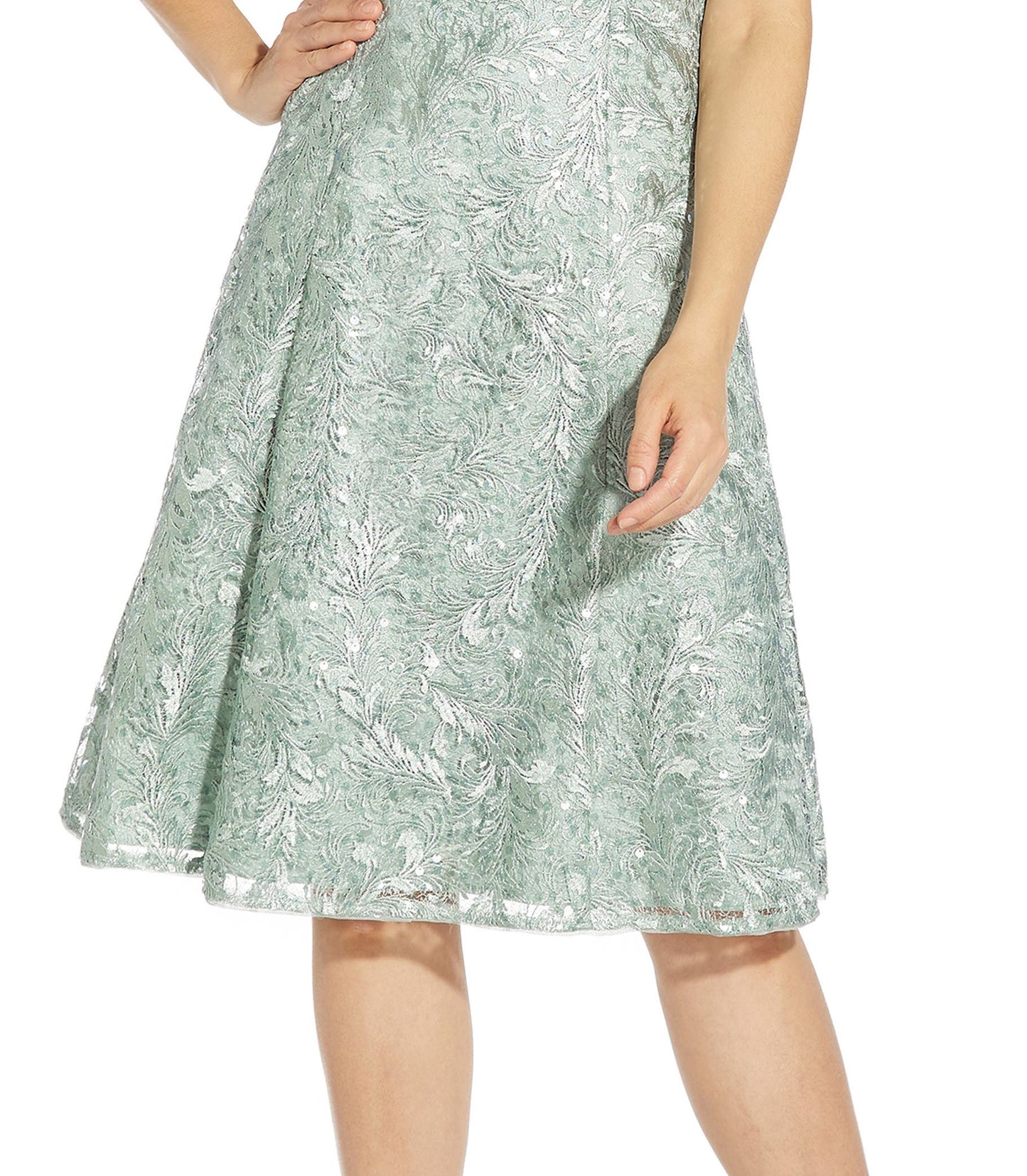 Adrianna Papell Women's Embroidered Cocktail Dress Blue Size 14