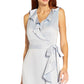 Adrianna Papell Women's Ruffled Midi Dress Blue Size 4