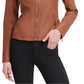 GUESS Women's Faux Leather Moto Jacket Brown Size Medium