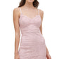 GUESS Women's Flounce Hem Lace Dress Pink Size 8