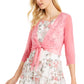 Connected Women's Mesh Jacket & Floral Print Fit & Flare Dress White Size 4 Petite