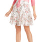 Connected Women's Mesh Jacket & Floral Print Fit & Flare Dress White Size 4 Petite