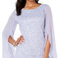 Connected Women's Flutter Sleeve Sequined Lace Dress Purple Size 10