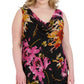 Robbie Bee Women's Floral Print Handkerchief Hem A Line Dress Brown Size 14W