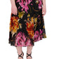 Robbie Bee Women's Floral Print Handkerchief Hem A Line Dress Brown Size 14W