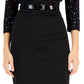 Kasper Women's Belted Pencil Skirt Black Size Petite Medium