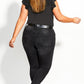 City Chic Women's Trendy Plus Shirred Flirt Top Black Size Petite Small