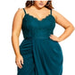 City Chic Women's TOUCH of LACE DRESS Green Size 22W