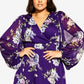 City Chic Women's Wild Floral Mini Dress Purple Size 14W