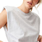 COTTON ON Women's Padded Shoulder Crop Tank Top Gray Size Small