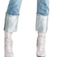 Rachel Rachel Roy Women's Straight-Leg Metallic High Rise Cuffed Jeans Brightblue Size 24