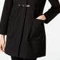 Forecaster Women's Fox Fur Trim Buckled Walker Coat Black Size 16