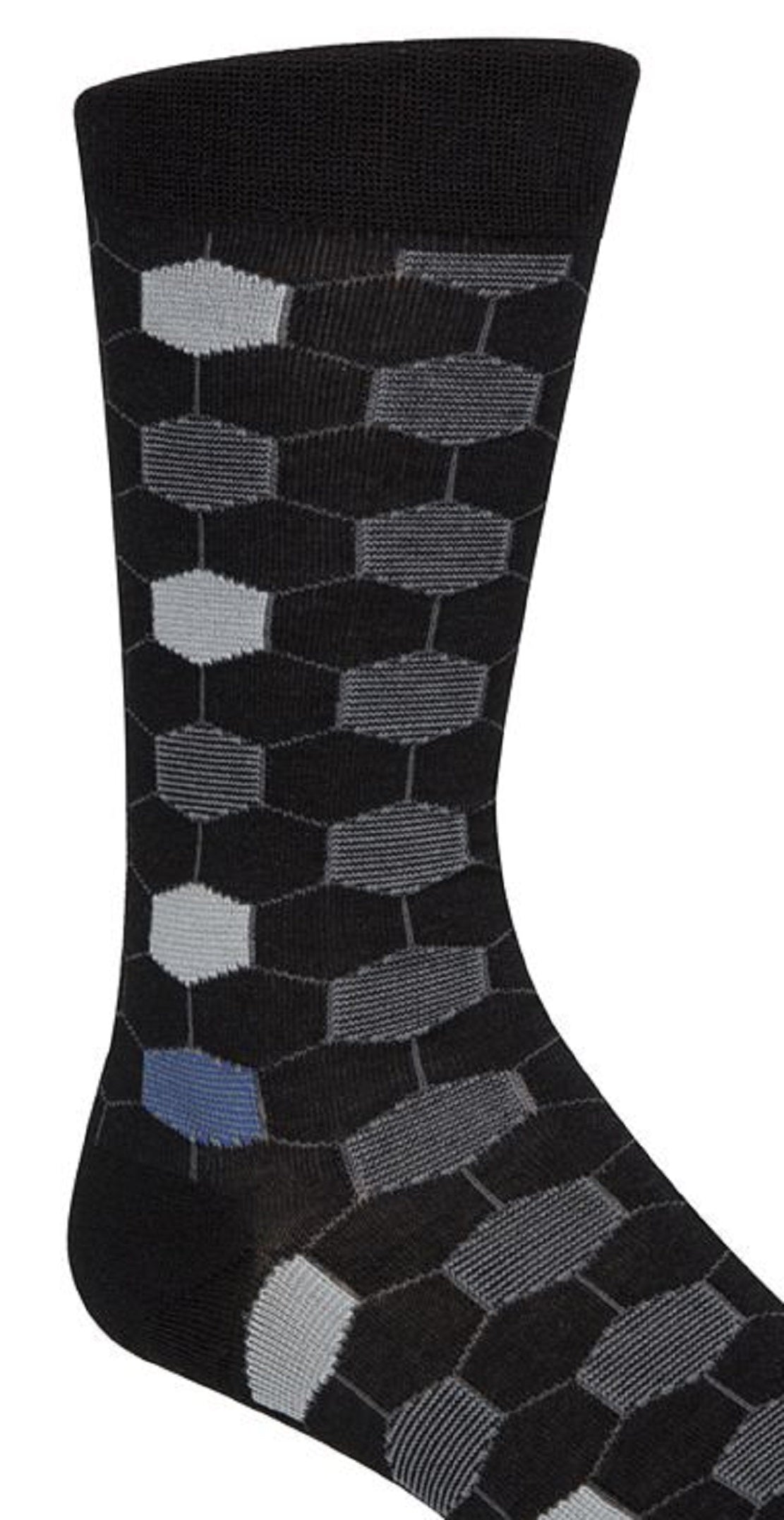 Cole Haan Men's Geometric Dress Crew Socks Black Size 7-12