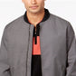 Alfani Men's Ribbed Bomber Jacket Heather Gray Size XX-Large