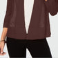 Alfani Women's Mixed Stitch Open Front Cardigan Brown Size Petite Small