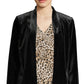 Calvin Klein Women's Long Sleeve Open Front Velvet Jacket Black Size 14